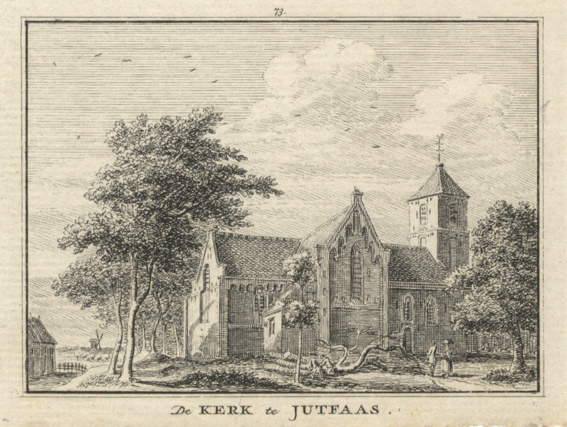 afbeelding van prent De Kerk te Jutfaas van H. Spilman (Jutphaas)