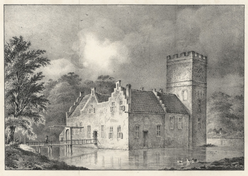 afbeelding van prent Het Huis Rijpikkerwaard in het Gein van P.W. v.d. Weijer (IJsselstein)