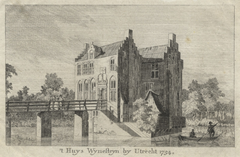 afbeelding van prent &acute;t Huys Wynesteyn by Utrecht 1754 van nn (Jutphaas)