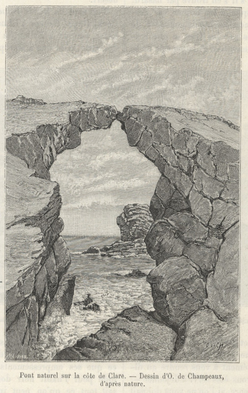 afbeelding van prent Font naturel sur la cote de Clare van O. de Champeaux (County Clare)