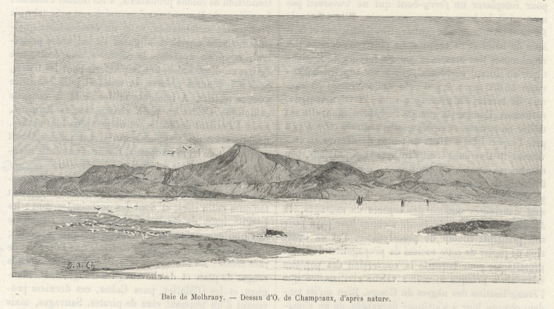 afbeelding van prent Baie de Molhrany van O. de Champeaux (Mulranny)