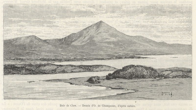 afbeelding van prent Baie de Clew van O. de Champeaux (Clew Bay)