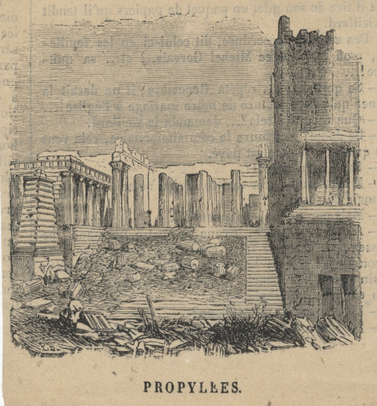 afbeelding van prent Propylees van nn (Athene)