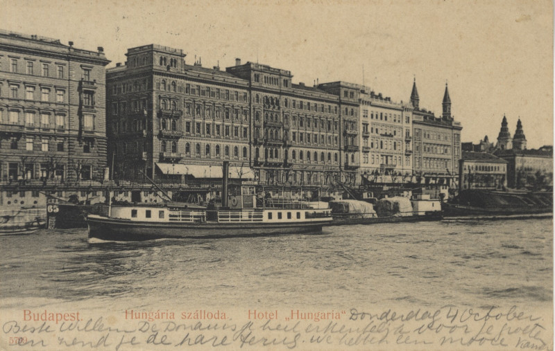 afbeelding van prent Budapest, Hungária szálloda, Hotel  van nn (Boedapest)