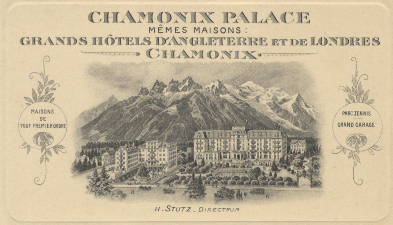 afbeelding van prent Chamonix Palace van A. Trüb et cie (Chamonix)