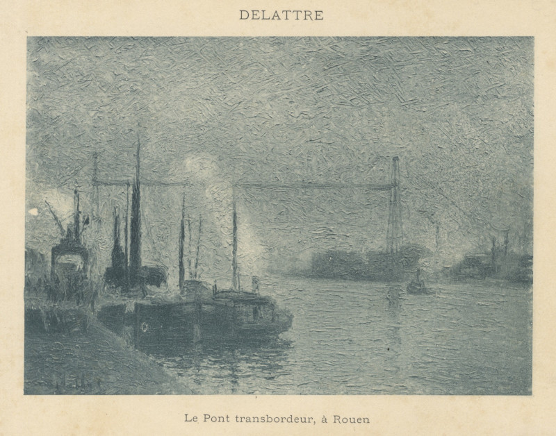 afbeelding van prent Le pont transbordeur, à Rouen van Joseph Delattre (Rouen)