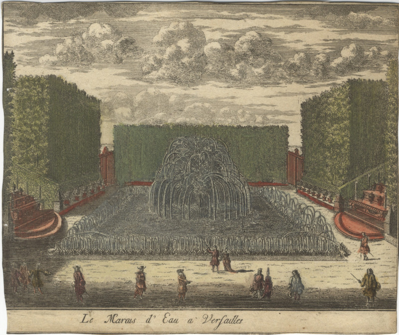 afbeelding van prent Le Marais d&acute;Eau a Versailles van Pieter van der Aa (Versailles)