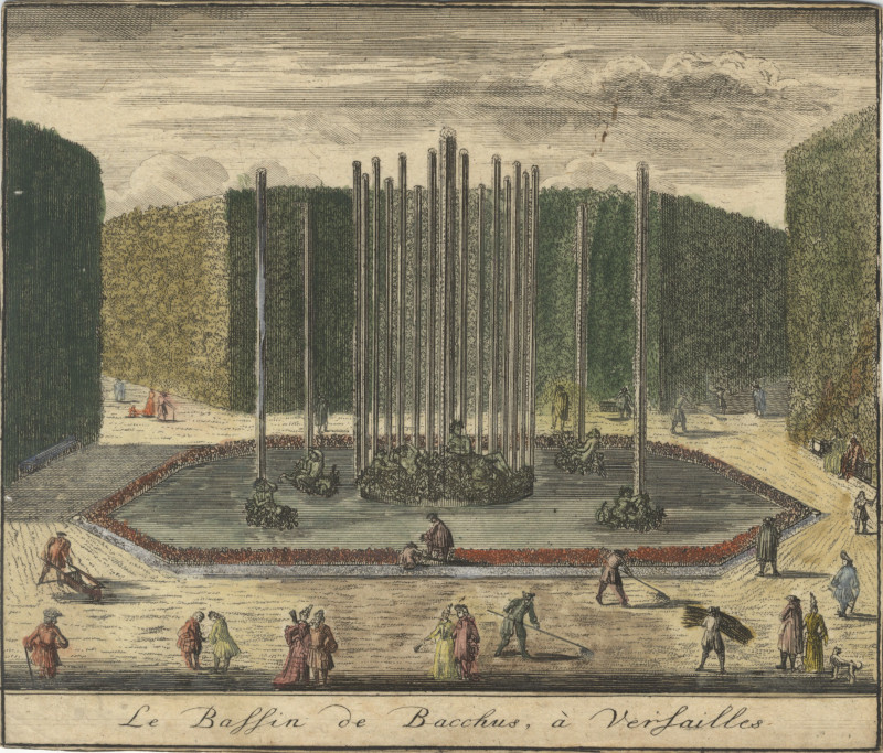 afbeelding van prent Le Bassin de Bacchus, à Versailles van Pieter van der Aa (Versailles)
