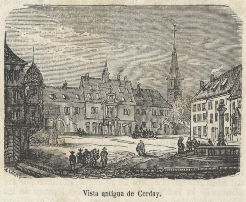 afbeelding van prent Vista antigua de Cerday van nn (Cerday)