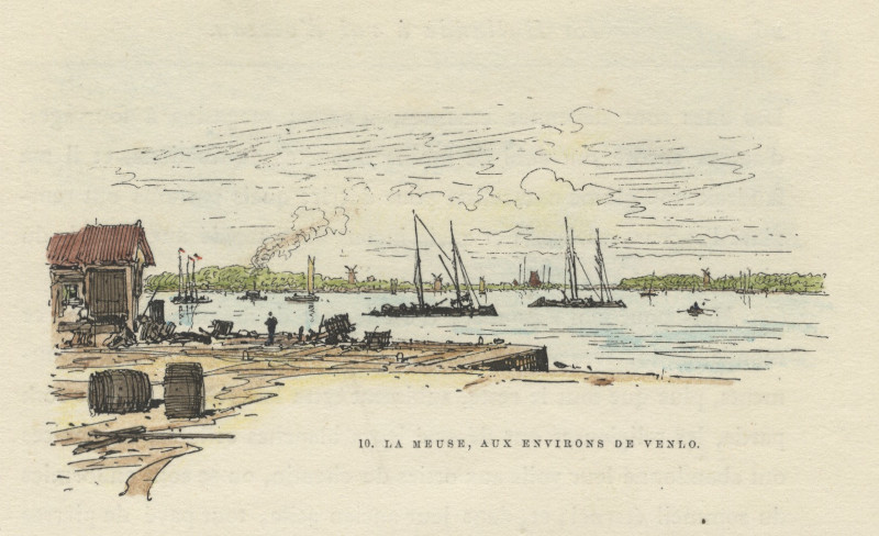 afbeelding van prent La Meuse, aux environs de Venlo van M. Lalanne (Venlo)