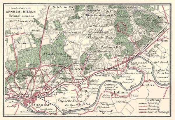afbeelding van kaart Omstreken van Arnhem-Dieren van Craandijk