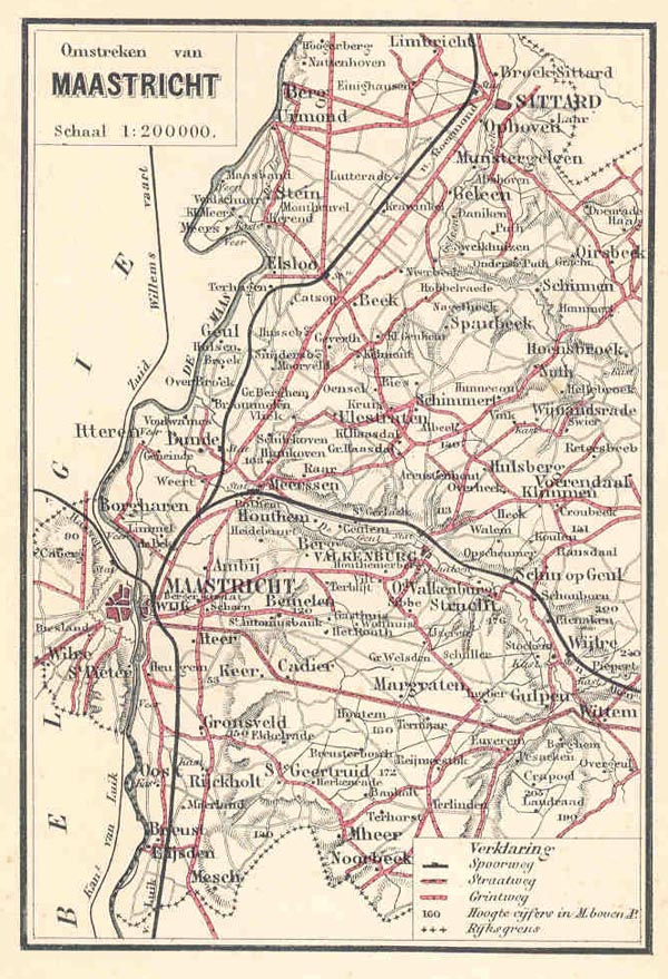 afbeelding van kaart Omstreken van Maastricht van Craandijk