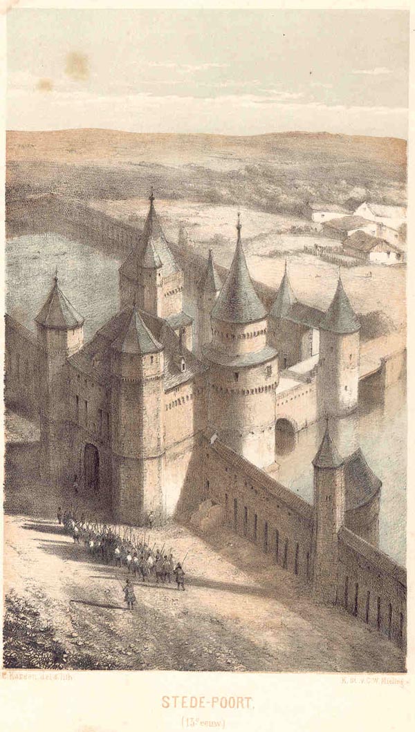 afbeelding van prent Stede-Poort (13e eeuw) van C. Karsen