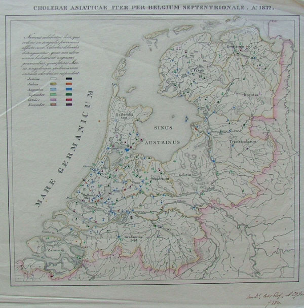 afbeelding van kaart Cholerae Asiaticae iter per Belgium septentrionale Ao 1832 van Alexander Karel Willem Suerman