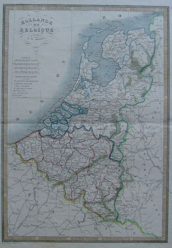 afbeelding van kaart Hollande et Belgique par C.V. Monin van C.V. Monin, Hocquart, :aguillermie (Belgium)