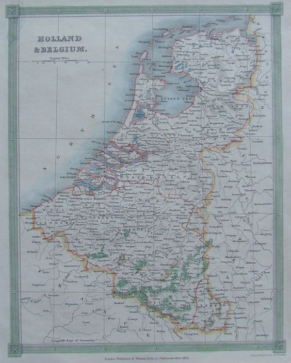 afbeelding van kaart Holland and Belgium van Kelly (Belgium)