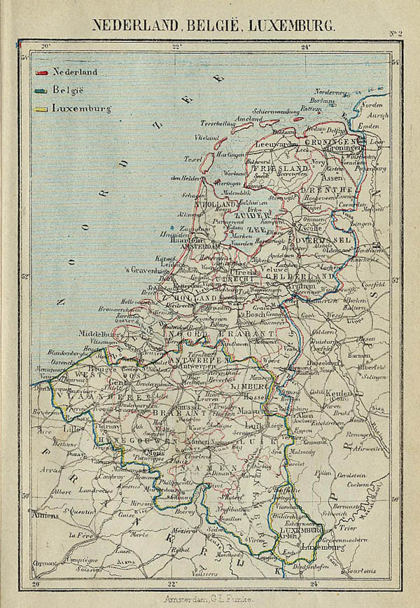 afbeelding van kaart Nederland, Belgie, Luxemburg van Kuyper (Kuijper)