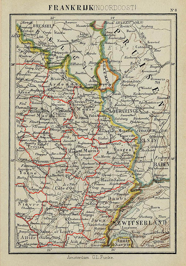 afbeelding van kaart Frankrijk (Noordoost) van Kuyper (Kuijper)
