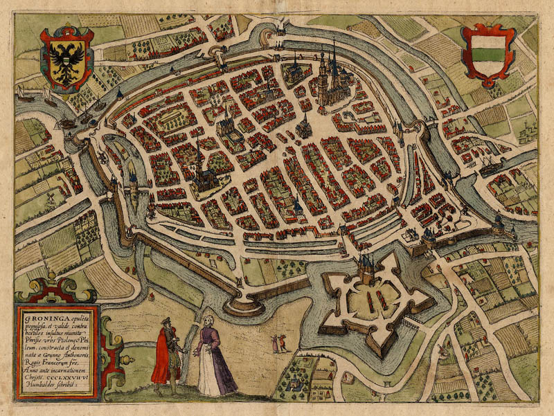 afbeelding van plattegrond Groninga van Guicciardini (Groningen)