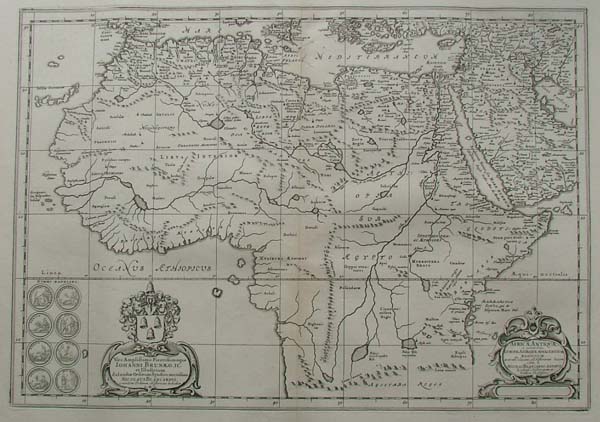 afbeelding van kaart Africa Antiqua van Papierformaat is 66 X 54 cm