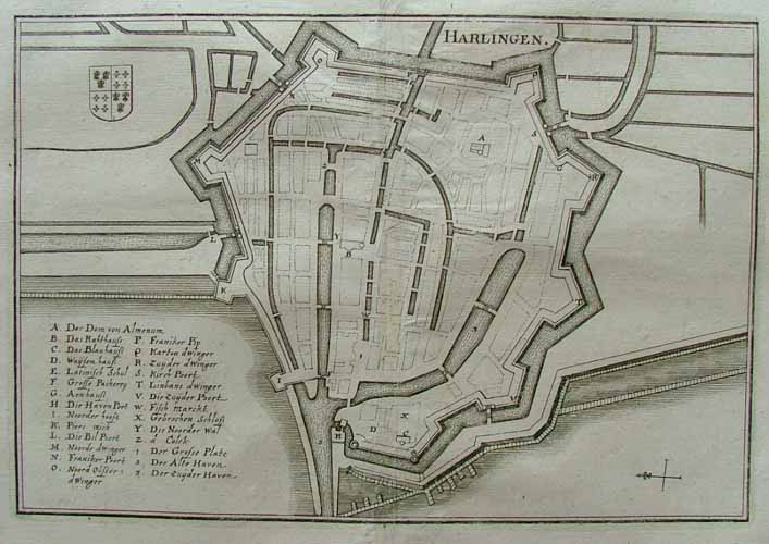 afbeelding van plattegrond Harlingen van Merian (Harlingen)
