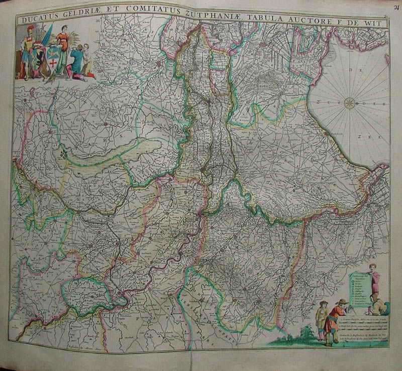 afbeelding van kaart Ducatus Geldriae et Comitatus Zutphaniae Tabula van Frederik de Wit