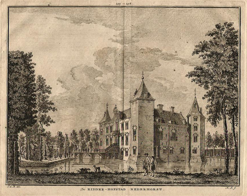 afbeelding van prent De Ridder-Hofstad Nederhorst van J. de Beyer, H.Spilman (Nederhorst den Berg)