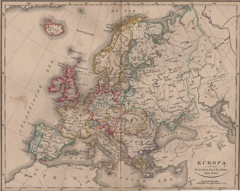 afbeelding van kaart Europa van A. Baedeker, Rotterdam