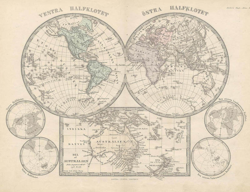 afbeelding van kaart Vestra Halfklotet en Ostra Halfklotet van Stieler