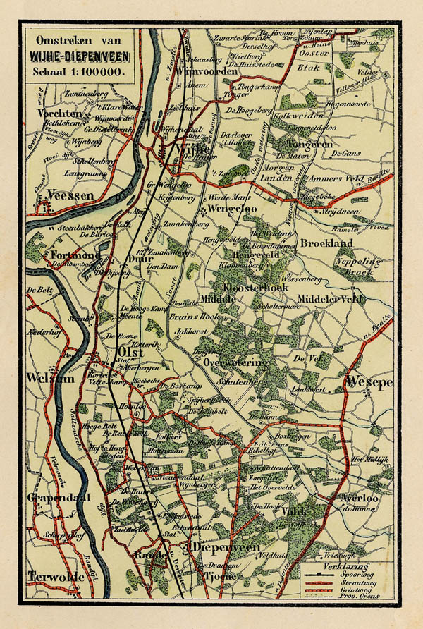 afbeelding van kaart Kaart van de Omstreken van Wijhe-Diepenveen van Craandijk