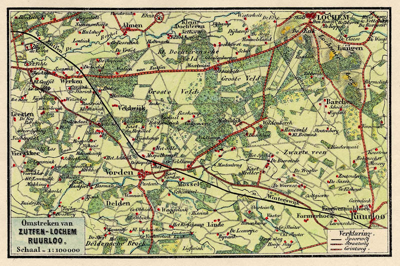 afbeelding van kaart Kaart van de Omstreken van Zutfen-Lochem Ruurloo 2 van Craandijk