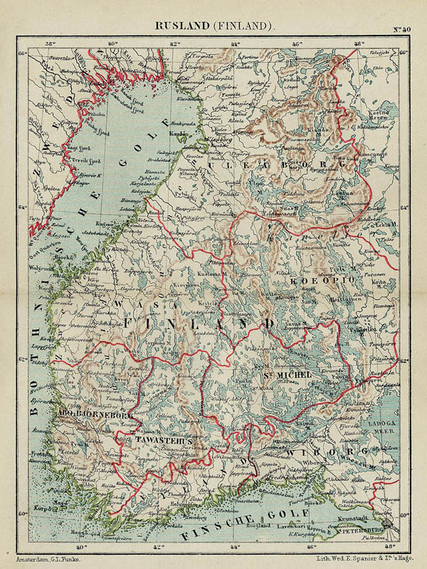 afbeelding van kaart Rusland  (Finland) van Kuyper (Kuijper)