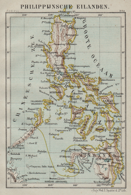 afbeelding van kaart Philippijnsche Eilanden van Kuyper (Kuijper)
