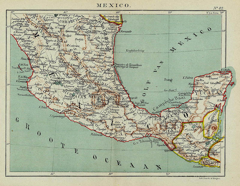 afbeelding van kaart Mexico van Kuyper (Kuijper)