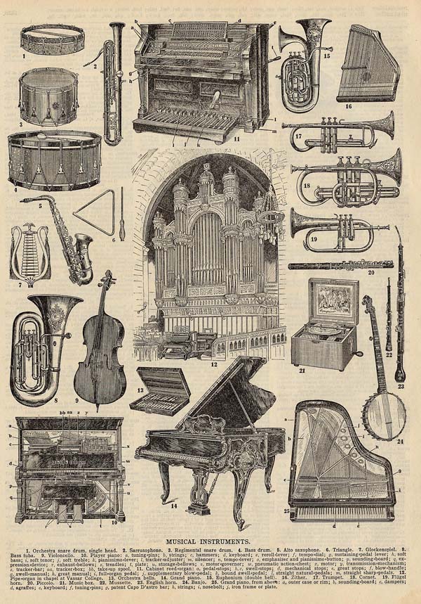 afbeelding van prent Musical Instruments van Funk&Wagnalls Company
