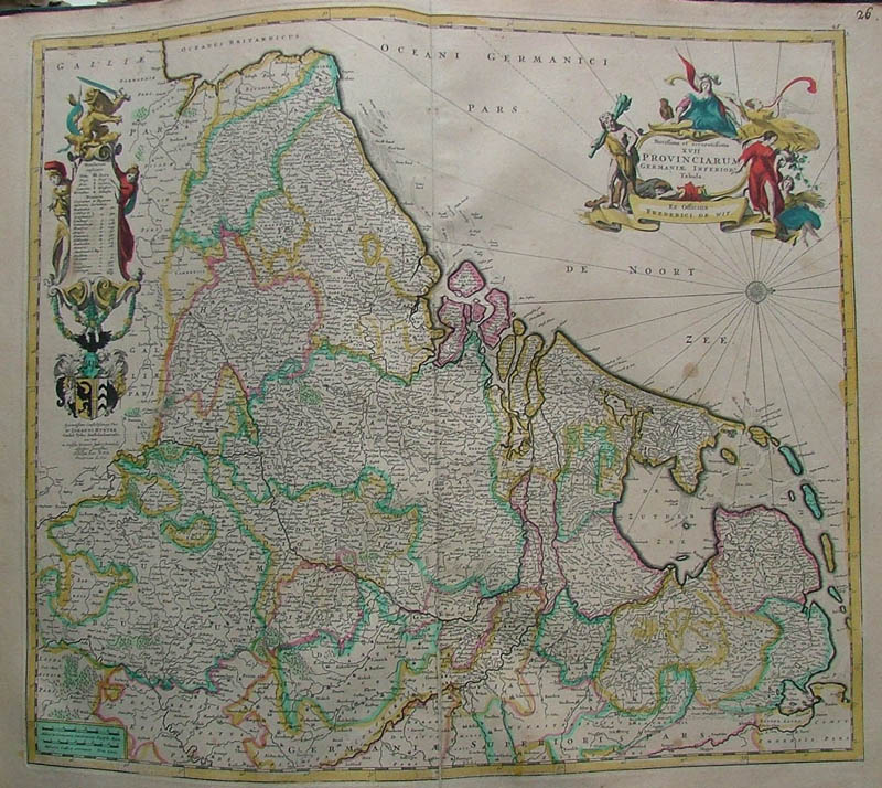afbeelding van kaart Novissima et accurattissima xvii provinciarum germaniae inferioris tabula van Wit, Frederik de