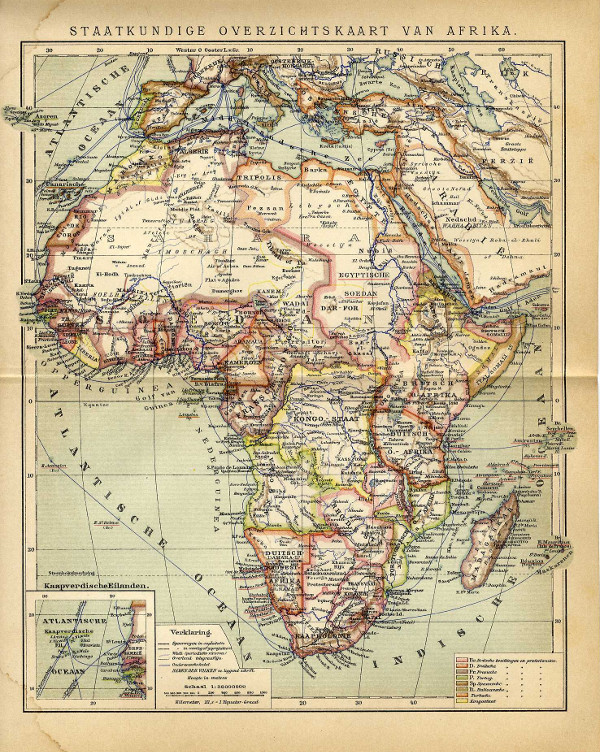 afbeelding van kaart Staatkundige overzichtskaart van Afrika van Winkler Prins