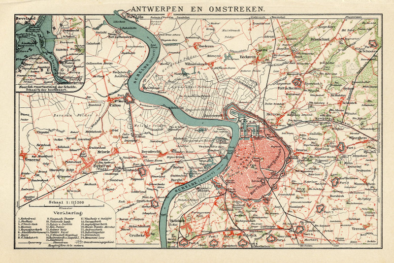 afbeelding van plattegrond Antwerpen en omstreken van Winkler Prins (Antwerpen)