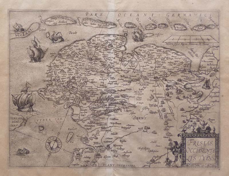 afbeelding van kaart Frisiae Occidentalis Typus van Lodovico Guicciardini - Plantijn