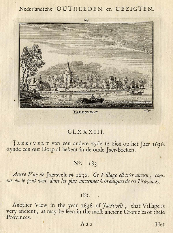 afbeelding van prent Yaersvelt 1636 van Abraham Rademaker (Jaarsveld)