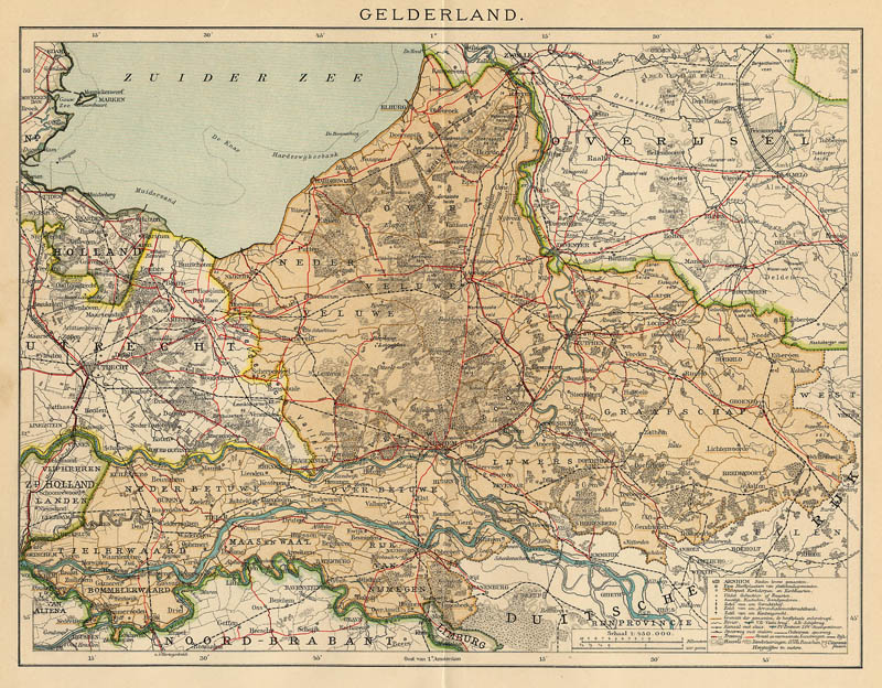 afbeelding van kaart Gelderland van Winkler Prins