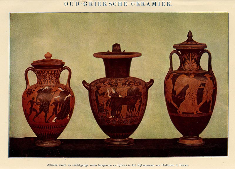 afbeelding van prent Oud-Grieksche Ceramiek van Winkler Prins