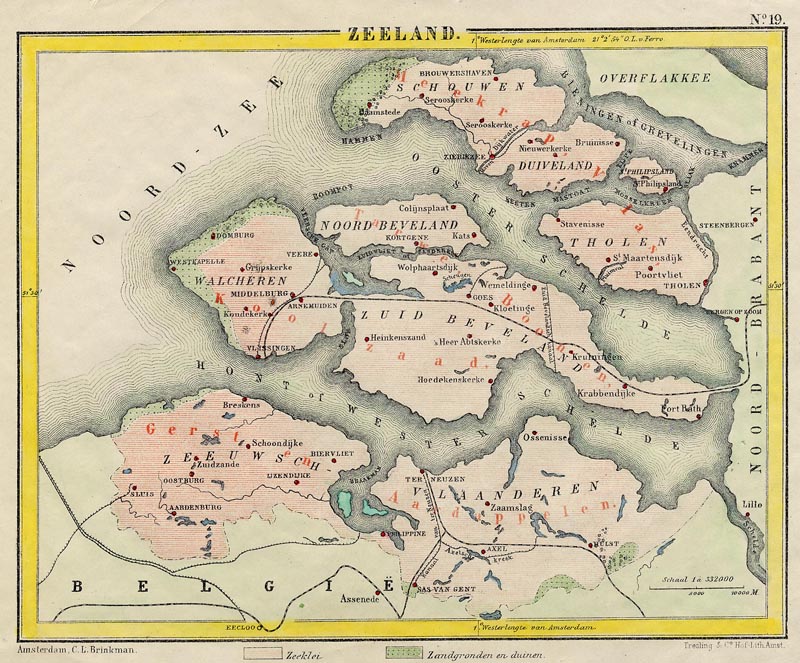 afbeelding van kaart Zeeland van Posthumus, van Bemmelen, Brinkman