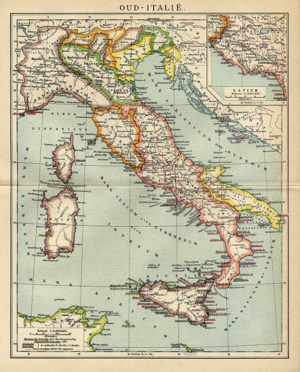 afbeelding van kaart Oud - Italië van Winkler Prins