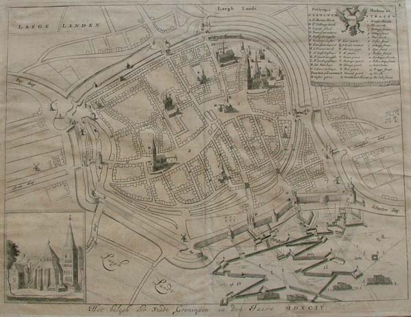 afbeelding van plattegrond Het belegh der stadt Groningen in den jaere 1594 van P. BOR (Groningen)
