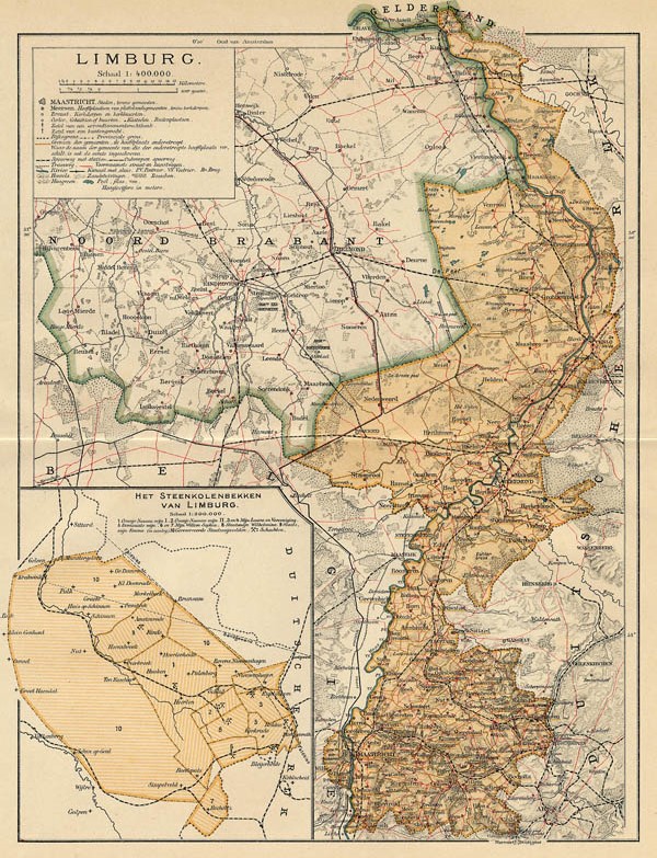 afbeelding van kaart Limburg van Winkler Prins