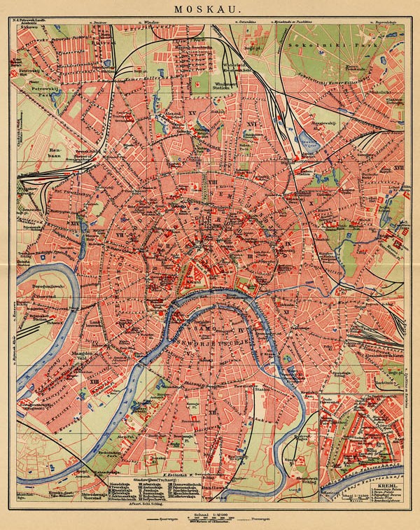 afbeelding van plattegrond Moskau (Moskou, Moscow) van Winkler Prins (Moskou)
