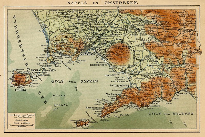 afbeelding van kaart Napels en Omstreken van Winkler Prins