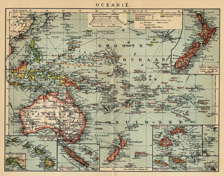afbeelding van kaart Oceanië van Winkler Prins