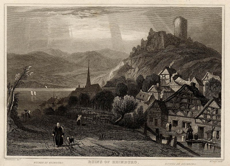afbeelding van prent Ruins of Keimburg van A. Cruse naar Tombleson (Keimburg)
